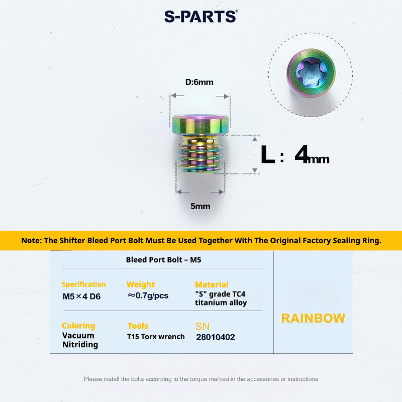 S-PARTS Road Bike Disc Brake Titanium Alloy Screw Set for SRAM RED Force Rival 12-speed AXS