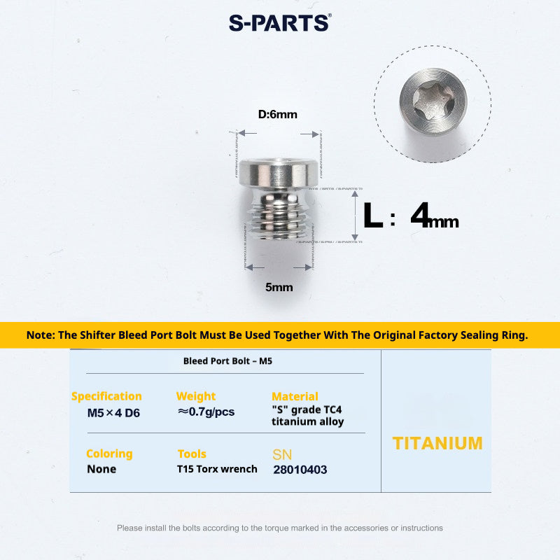 S-PARTS Road Bike Disc Brake Titanium Alloy Screw Set for SRAM RED Force Rival 12-speed AXS