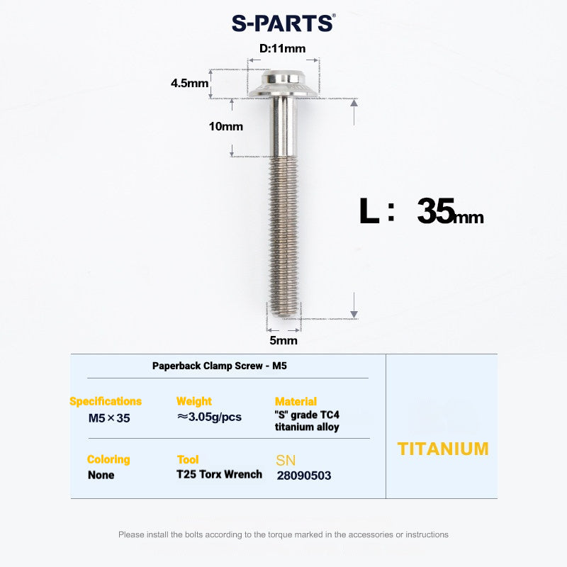 Kit de boulons en titane S-PARTS pour Shimano Ultegra Di2 R8170, frein à disque et levier de vitesses | Mise à niveau vélo de route