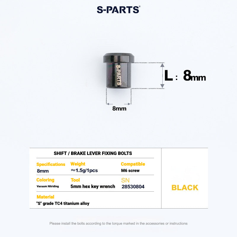 Kit de boulons en titane S-PARTS pour Shimano Ultegra Di2 R8170, frein à disque et levier de vitesses | Mise à niveau vélo de route