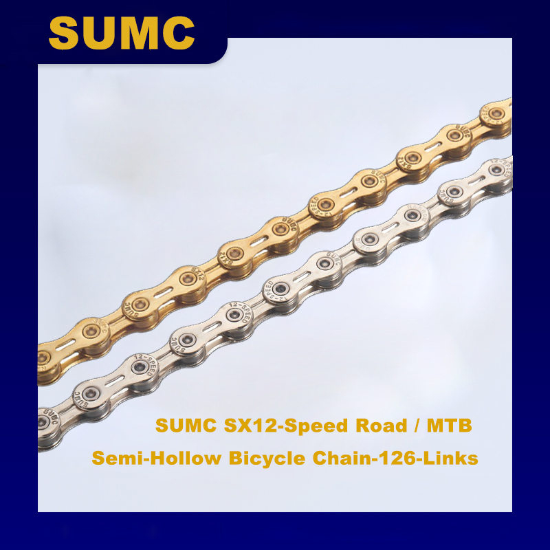 Catena per bicicletta SUMC 12-VELOCITÀ semi cava in acciaio 126 maglie catena per bicicletta