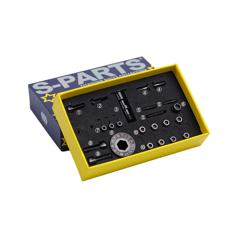 S-PARTS Kit de vis en alliage de titane pour VTT, pour ensembles de vitesses et freins SHIMANO XT M8100/M7100