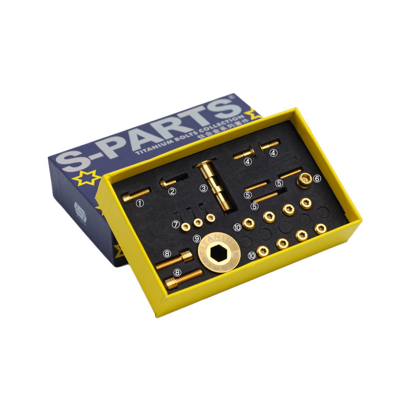 S-PARTS Kit de vis en alliage de titane pour VTT, pour ensembles de vitesses et freins SHIMANO XT M8100/M7100