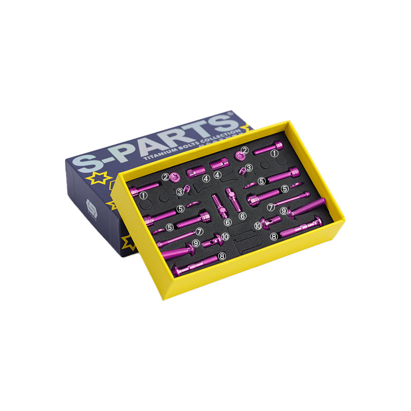 S-PARTS Kit de vis en alliage de titane pour VTT, pour ensembles de vitesses et freins SHIMANO XT M8100/M7100