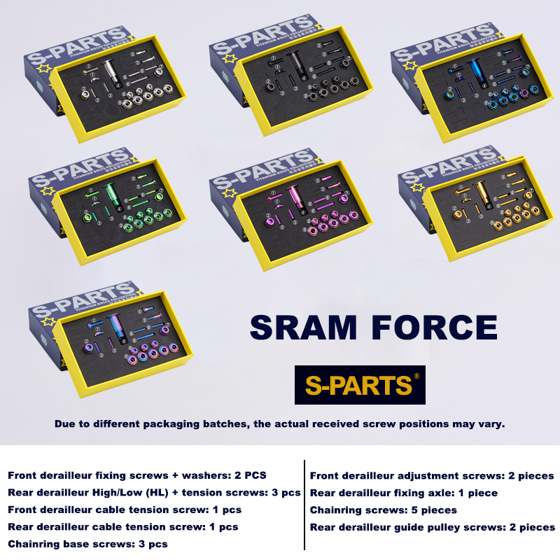 S-PARTS Vis en titane pour vélo de route Sram Red Force eTap RIVAL22 Speed