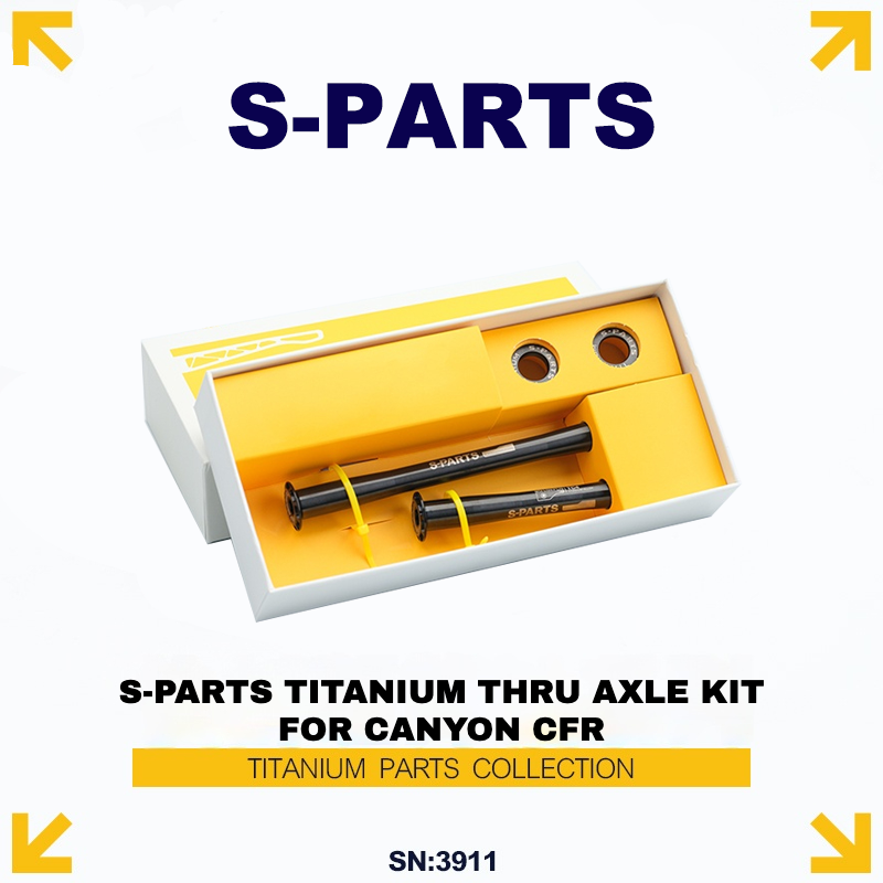 Kit de Eixo Passante de Titânio S-PARTS para CANYON CFR (Dianteiro + Traseiro, Design Sem Ferramentas) – 61,21g | 8 Cores Anodizadas