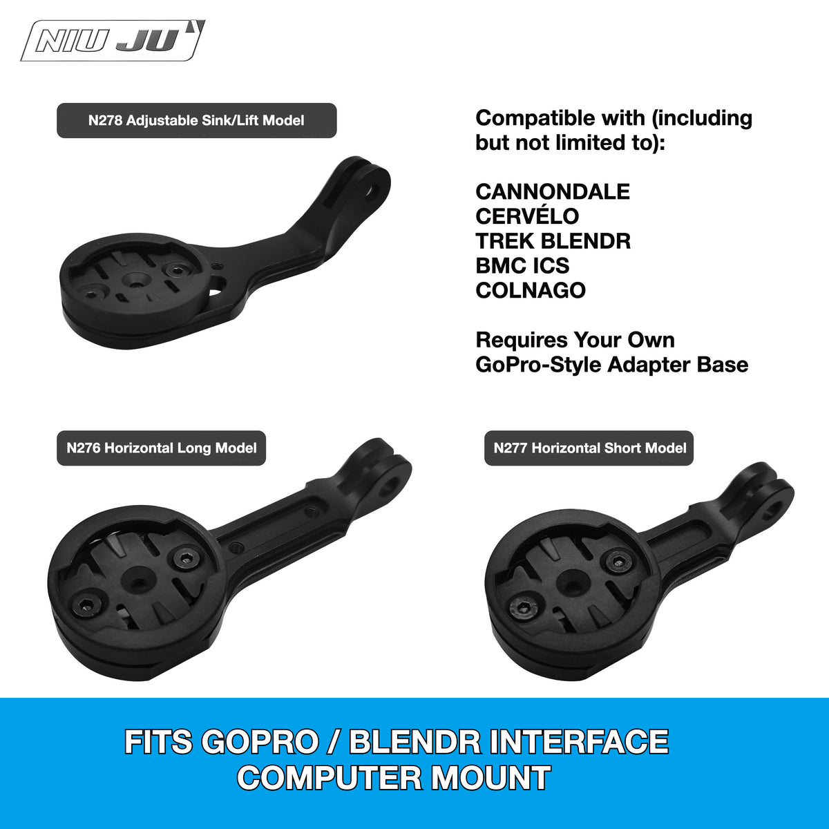 TREK BLENDR Computer Mount Extension for Madone | Garmin Wahoo GoPro Compatible Aluminum Mount