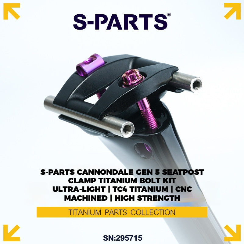 Kit de parafusos de titânio para abraçadeira do canote Cannondale SuperSix Gen 5 | Upgrade TC4 Ti da S-PARTS