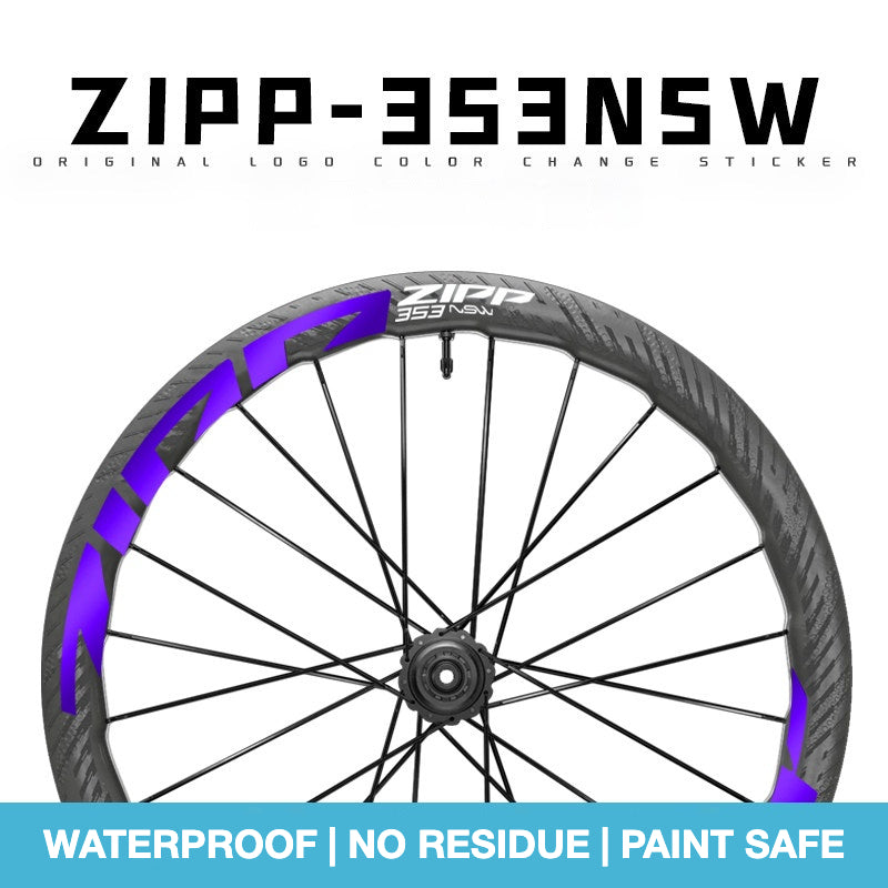 Kit de Adesivos para Rodas ZIPP 353 NSW 2025 – Gráficos Refletivos e Impermeáveis para Aros de Carbono