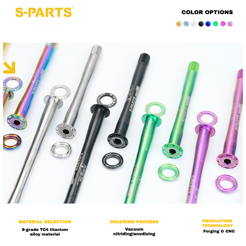 S-PARTS Titanium Thru Axle Kit for Cannondale SuperSix EVO (Front+Rear, Tool-Free Design) – 57.99g | 8 Anodized Colors
