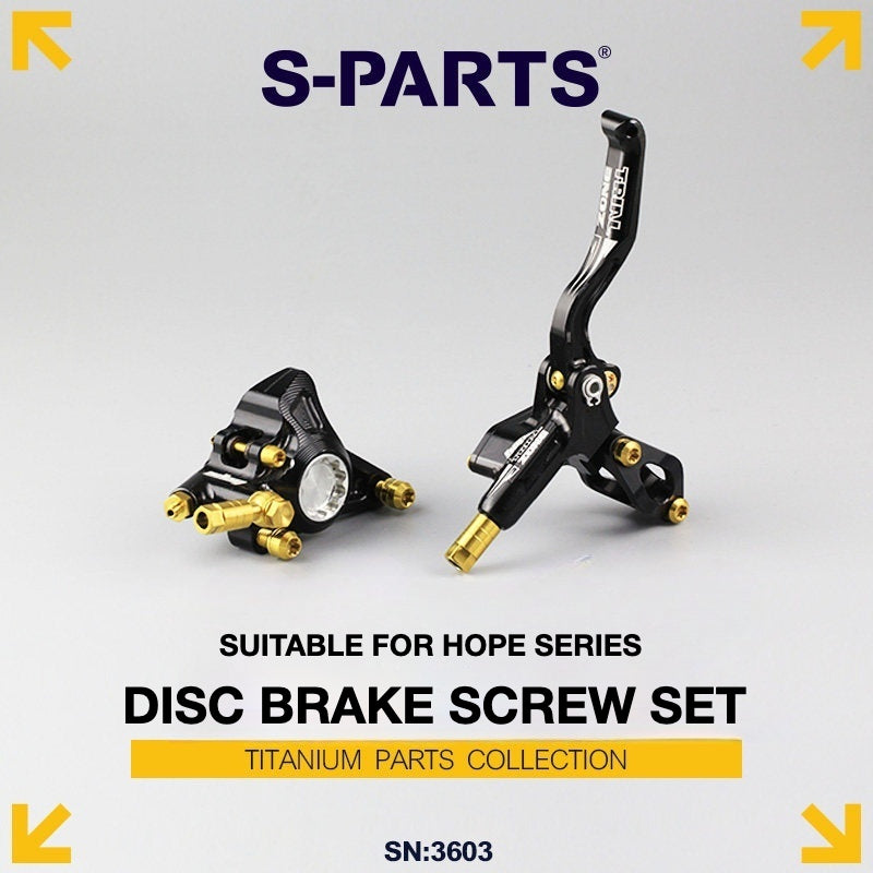 Kit de Parafusos de Freio S-PARTS Titânio para HOPE V4 / TECH / RACE / TRAIL / ZONE | Ferragens de Freio MTB Ultraleve