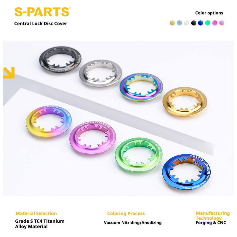 S-PARTS Center Lock Anel de Trava do Rotor SL Edition | Ultralight TC4 Titânio | Multicolor 1PCS