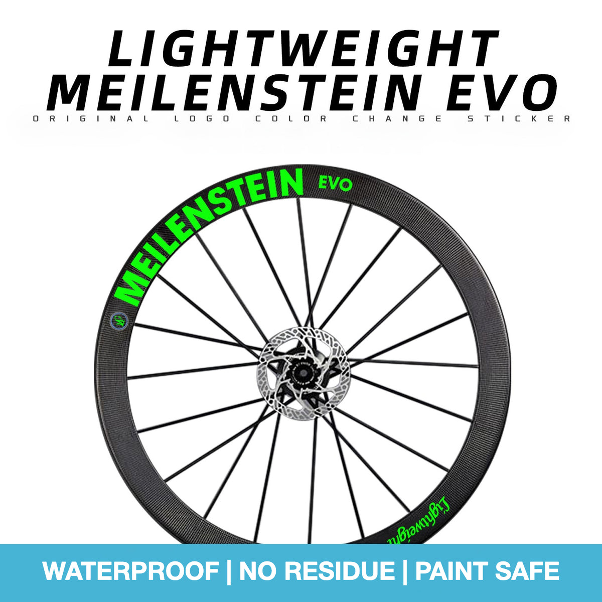 Lightweight MEILENSTEIN EVO Wheel Decal Sticker Kit – Logo Cover & Color Change
