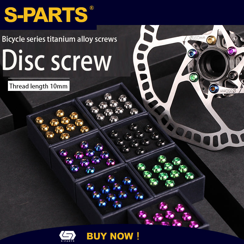 S-PARTS Parafuso de Disco de Freio M5x10mm para Bicicleta de Montanha Liga de Titânio