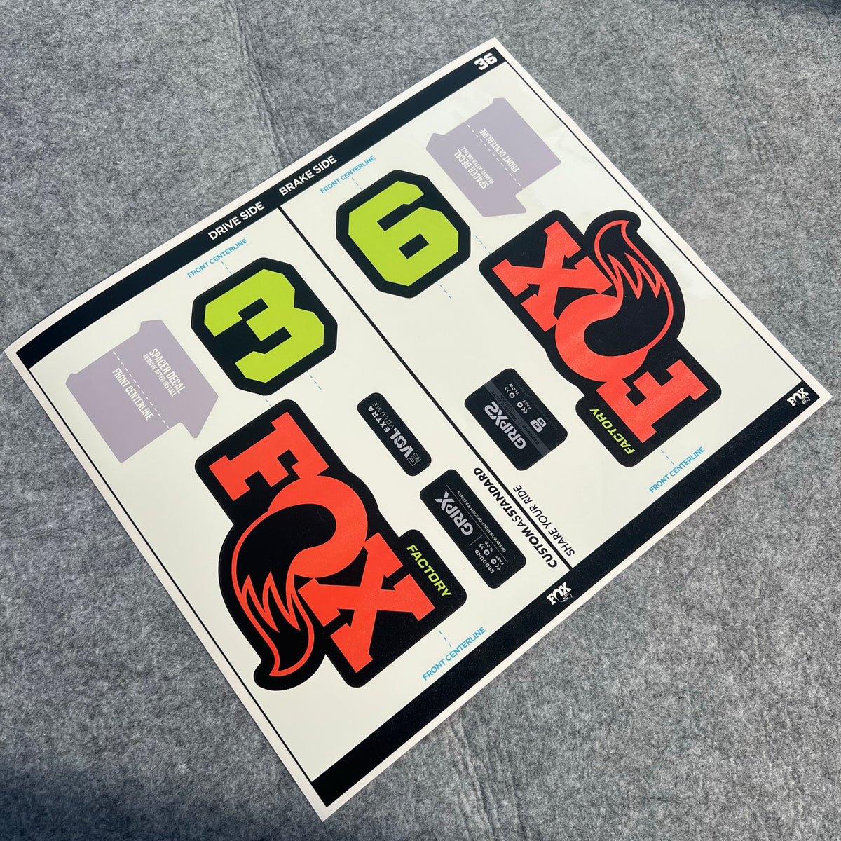 Custom Decal Kit for 2026 FOX 36 FACTORY Fork | 3M Waterproof MTB Fork Stickers