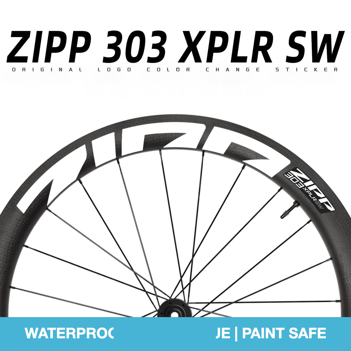 Kit de Adesivos para Rodas ZIPP 303 XPLR SW 2025 – Gráficos Refletivos e Impermeáveis para Aros de Gravel