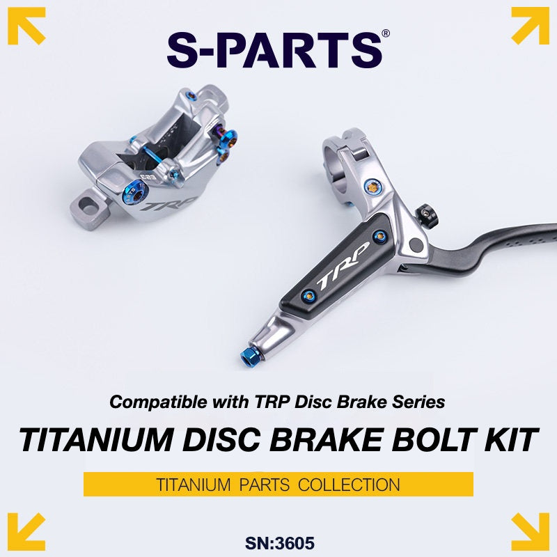 Kit de Parafusos S-PARTS para Freio a Disco de Titânio TRP DHR EVO | Ferragens de Freio MTB Ultraleve