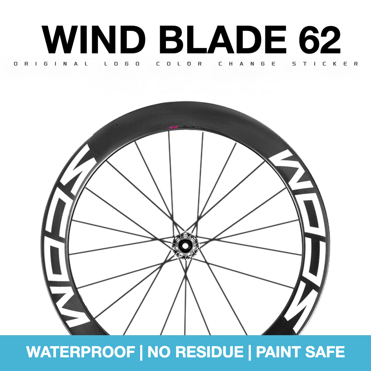 Kit de Adesivos para Rodas SCOM Wind Blade 62 – Cobertura de Logo e Mudança de Cor