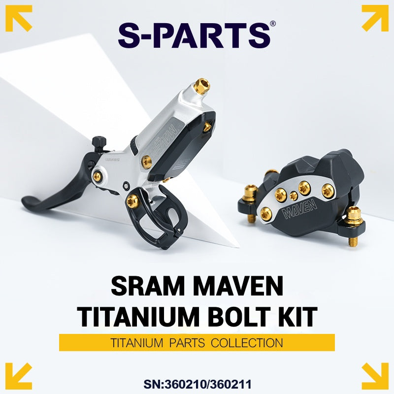 Kit de Parafusos em Titânio S-PARTS para Freios SRAM MAVEN | Precisão CNC | Leve | Opções de Cores Completas