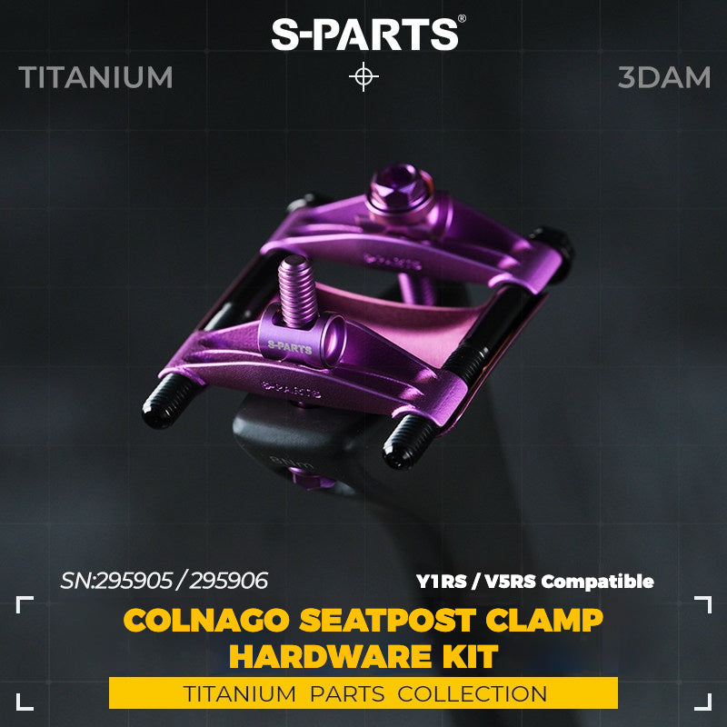 Colnago Y1RS / V5RS Kit de Abraçadeira do Canote em Titânio 3DAM | Atualização do Carrinho e Berço do Selim