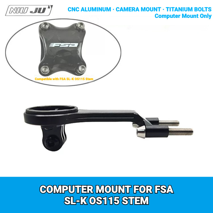 NIUJU CNC Aluminum Computer Mount for FSA SL-K OS-115 Stem | Garmin Wahoo