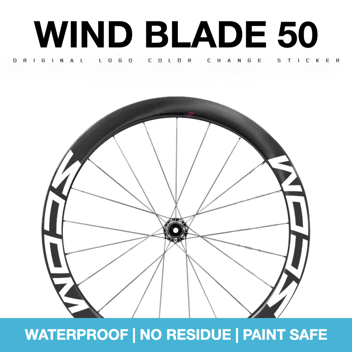 Kit de Adesivos para Rodas SCOM Wind Blade 50 – Cobertura de Logo e Mudança de Cor