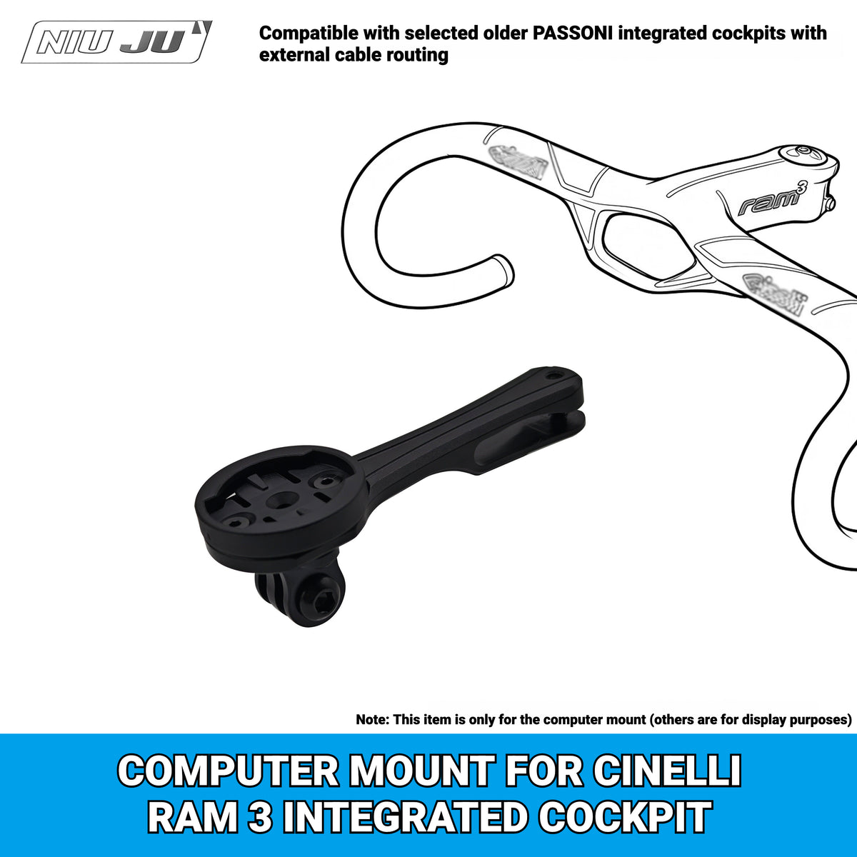 NIUJU Computer Mount for Cinelli RAM 3 | Garmin Wahoo GoPro Mount