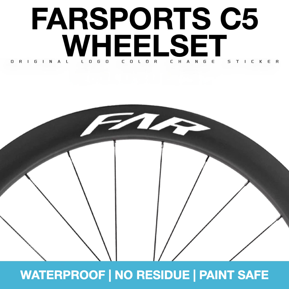Kit de Adesivos para Rodas FARSPORTS C5 2025 – Cobertura de Logo e Mudança de Cor