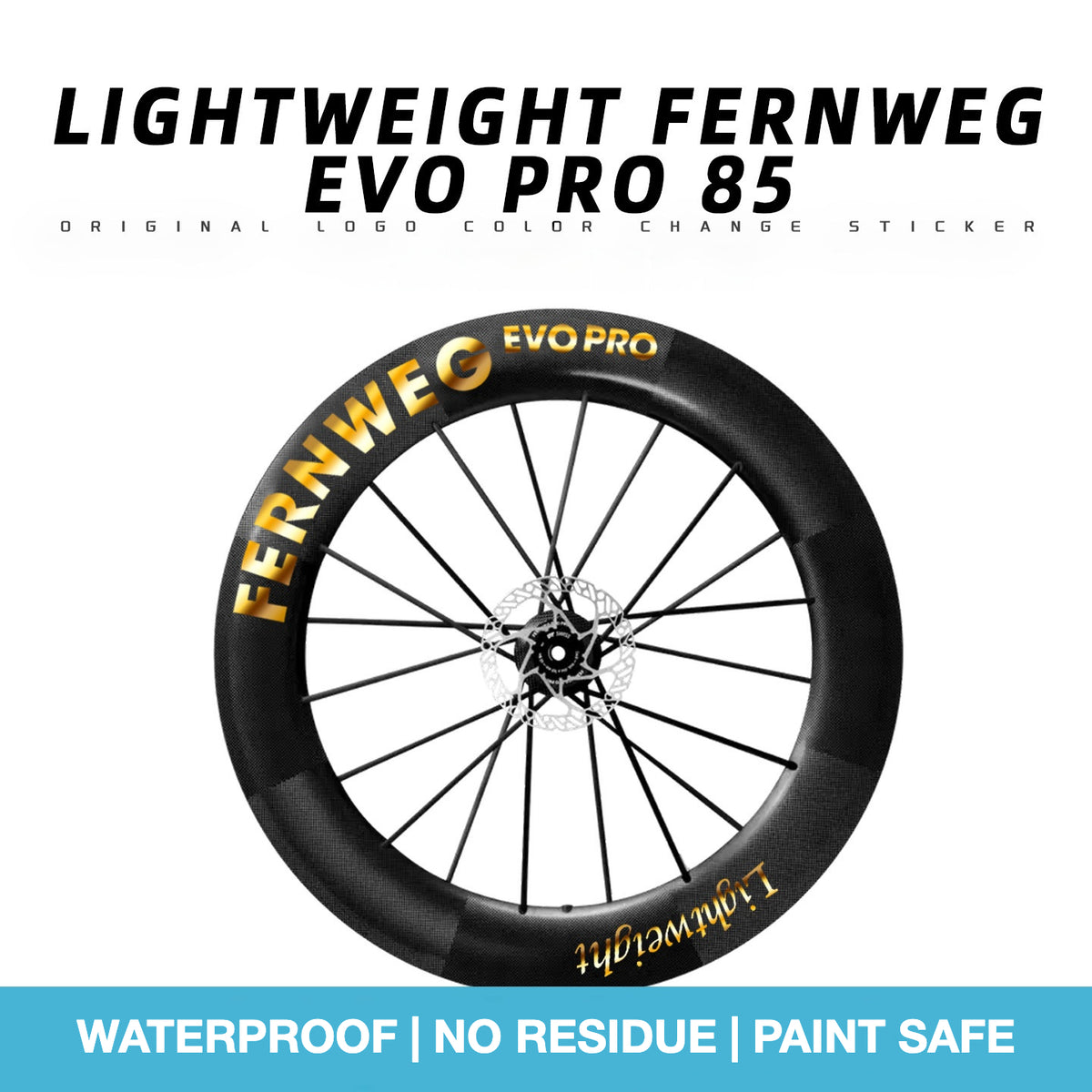 Lightweight Fernweg EVO Pro 85 Wheel Decal Sticker Kit – Logo Cover & Color Change