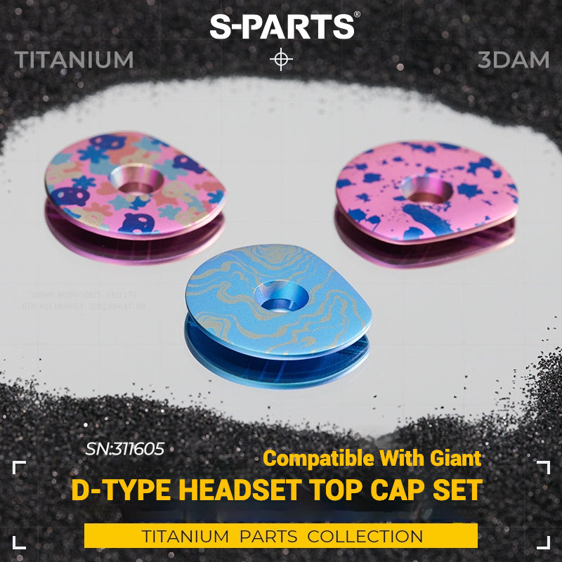 S-PARTS 3DAM D-Type 탑캡 세트 for GIANT | 3D 프린팅 티타늄 파우더 | OD2 / OD1 호환 | 다양한 패턴