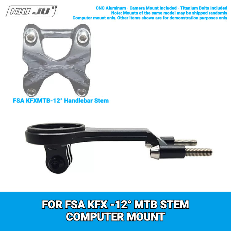 NIUJU Computer Mount for FSA KFX -12° MTB Stem | Garmin Bike Mount