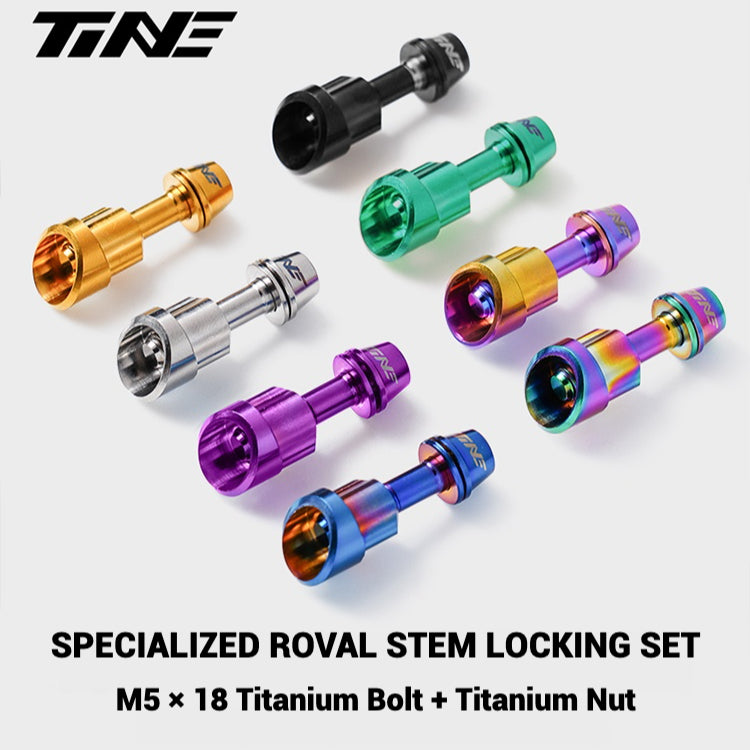 TiNE Kit de Parafusos de Fixação da Abraçadeira do Guidão em Liga de Titânio para Specialized Roval Rapide | Conjunto de Trava do Suporte M5×18mm