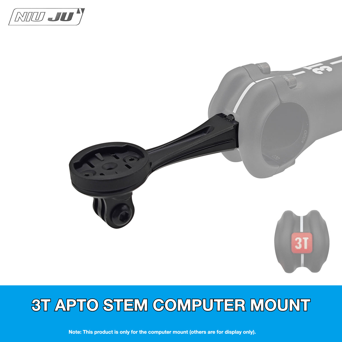 Support de compteur NIUJU 3T APTO pour BARFLY & 3T Strada ICR | Support d'extension pour Garmin, Wahoo et GoPro