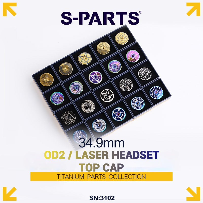 S-PARTS 티타늄 OD2 34.9 mm 레이저 헤드셋 캡｜CNC 가공｜다양한 디자인 제공