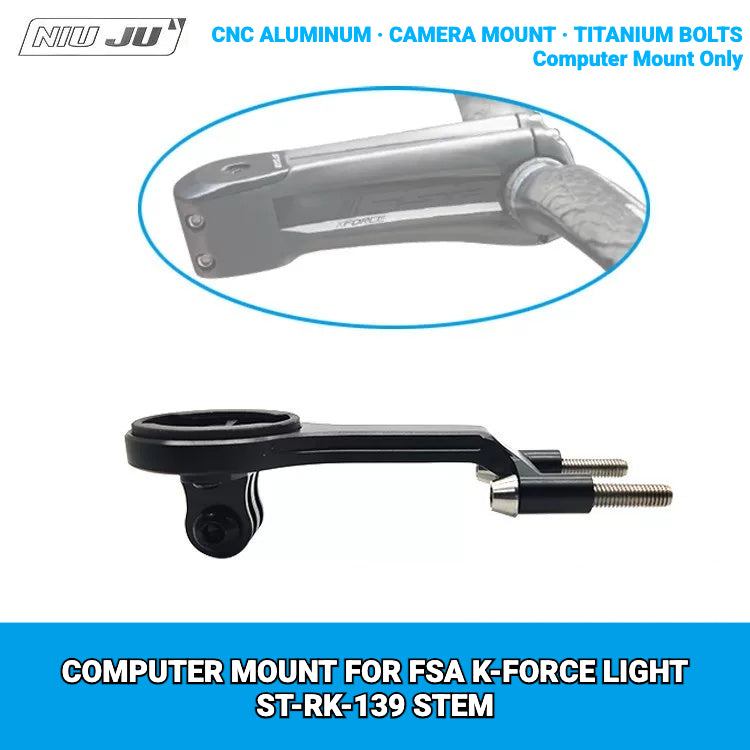 NIUJU CNC Aluminum Computer Mount for FSA K-Force Light ST-RK-139 Stem | Garmin Wahoo