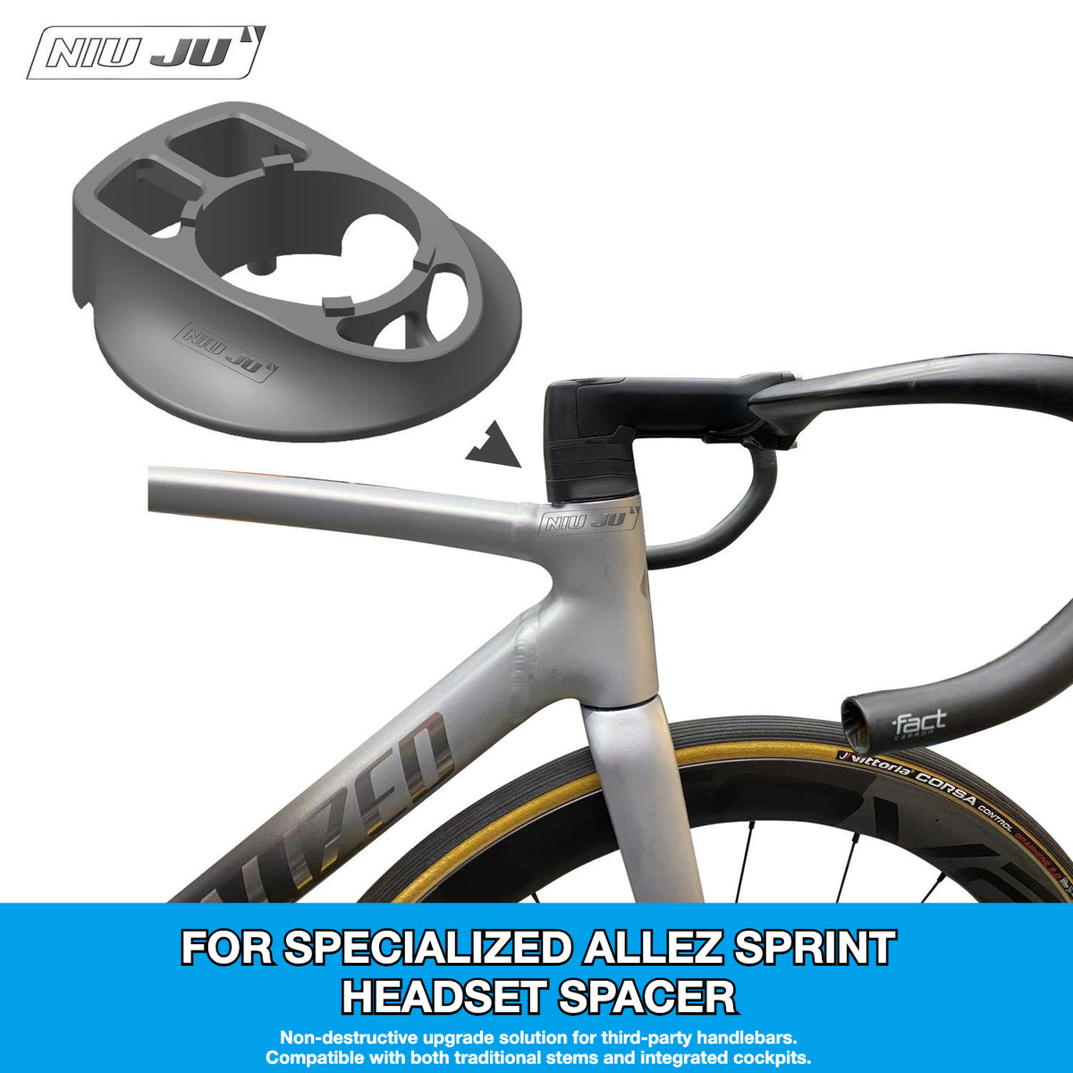 NIUJU Specialized Allez Sprint Headset Adapter Spacer – SL7 / THM Stem Compatible Custom Upgrade