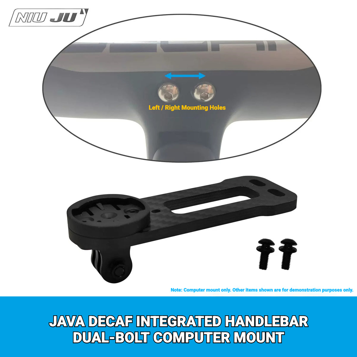 NIUJU CNC Aluminum Computer Mount for 2021 JAVA J-AIR FUOCO DECA Carbon Integrated Handlebar | Garmin Wahoo