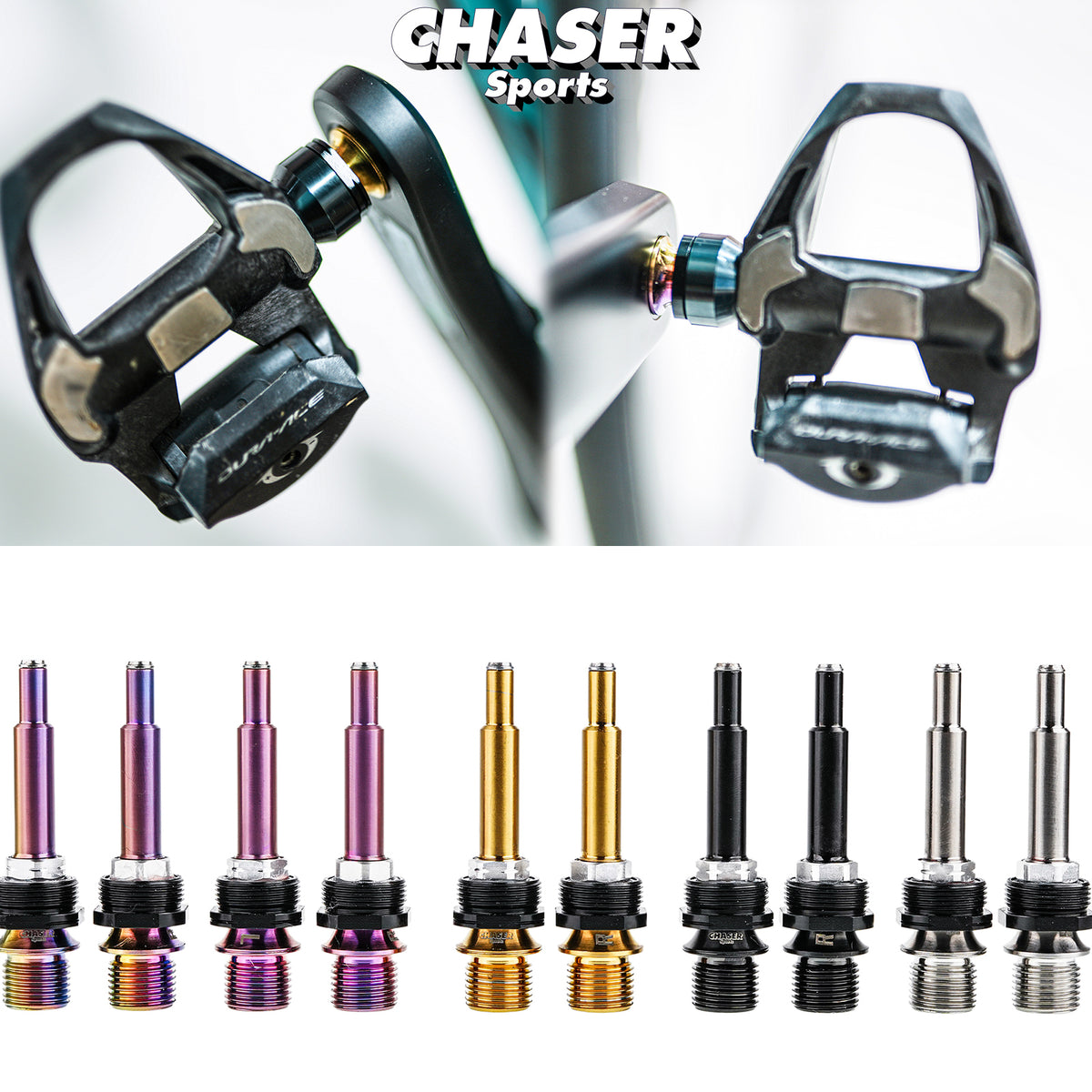 Chaser Kit de Atualização do Eixo do Pedal em Titânio para Pedais de Estrada Shimano Dura-Ace R9100