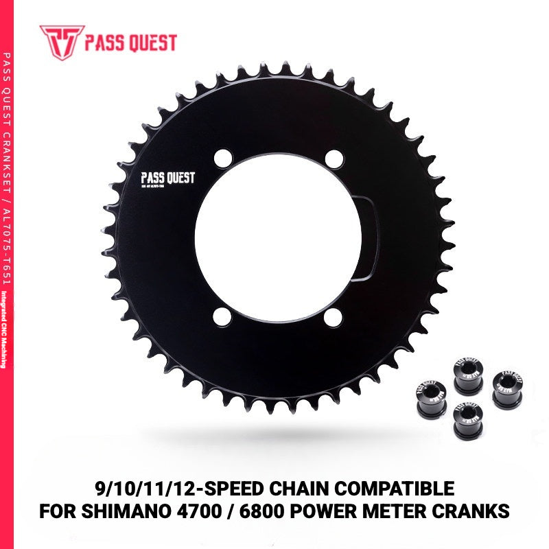 PASS QUEST X110BCD Narrow-Wide Chainring for Shimano 4-Arm Road Cranks | 36T–60T 1x