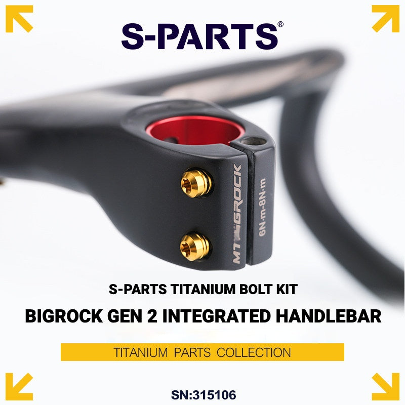 S-PARTS Kit de Parafusos de Titânio para BIGROCK Gen 2 Guidão/Avanço Integrado (13 pcs)