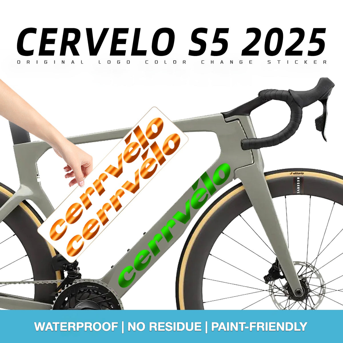 2025 Cervélo S5 로드 바이크 프레임용 커스텀 OEM 로고 데칼 | 방수 오버레이 스티커 (주문 시 주문 메모에 프레임 사이즈를 기재해 주세요.)