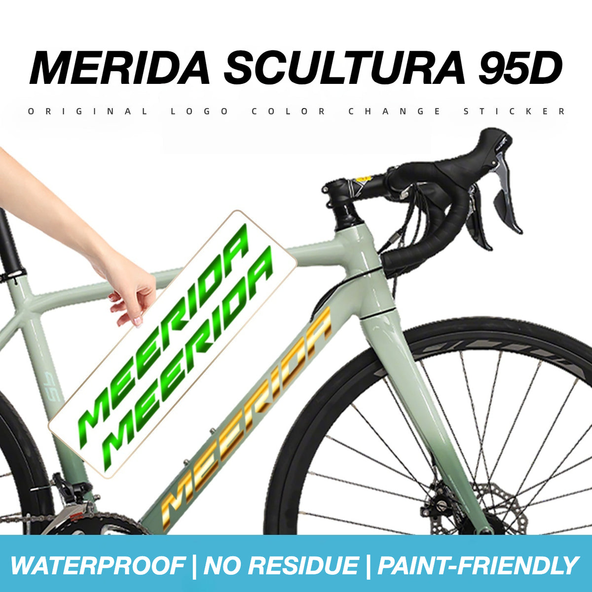 Adesivos com Logo OEM Personalizado para Quadro de Bicicleta de Estrada Merida Scultura 95D 2024–2025 | Etiquetas de Sobreposição à Prova d'Água