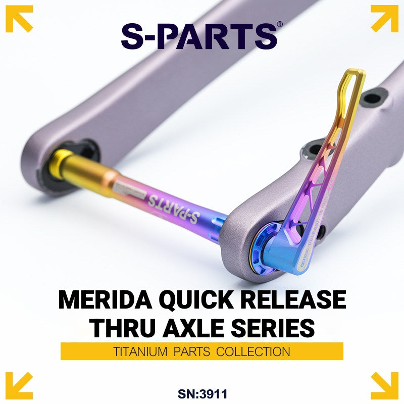 Kit de Eixo Passante de Titânio S-PARTS para Bicicletas de Estrada Merida | Upgrade de Eixo de Roda Leve CNC TC4