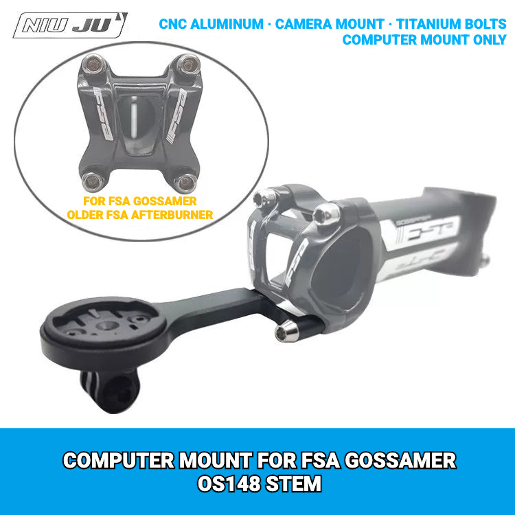 NIUJU CNC Aluminum Computer Mount for FSA Gossamer Stem | Garmin Wahoo