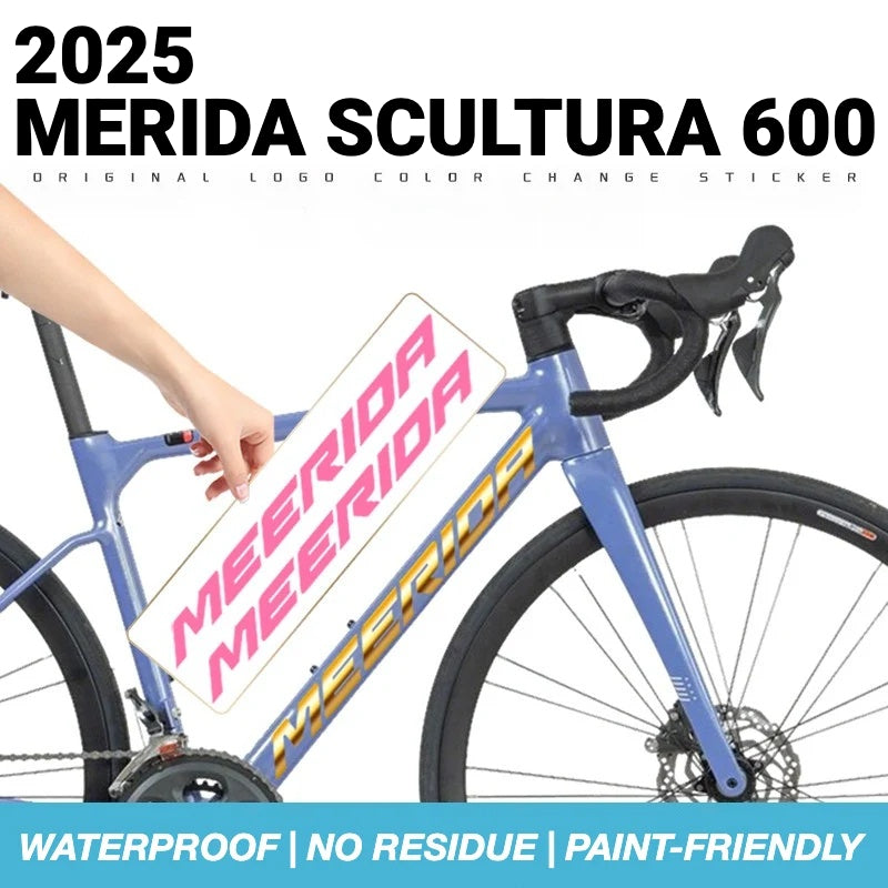 Autocollants de logo OEM personnalisés pour cadre de vélo de route Merida Scultura 600 | Stickers de recouvrement étanches