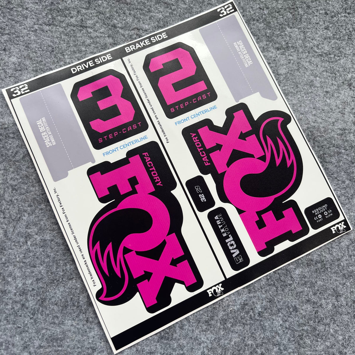 Custom Decal Kit for 2026 FOX 32 Step Cast FACTORY Fork | XC MTB Fork Stickers | Hardtail & Full Suspension