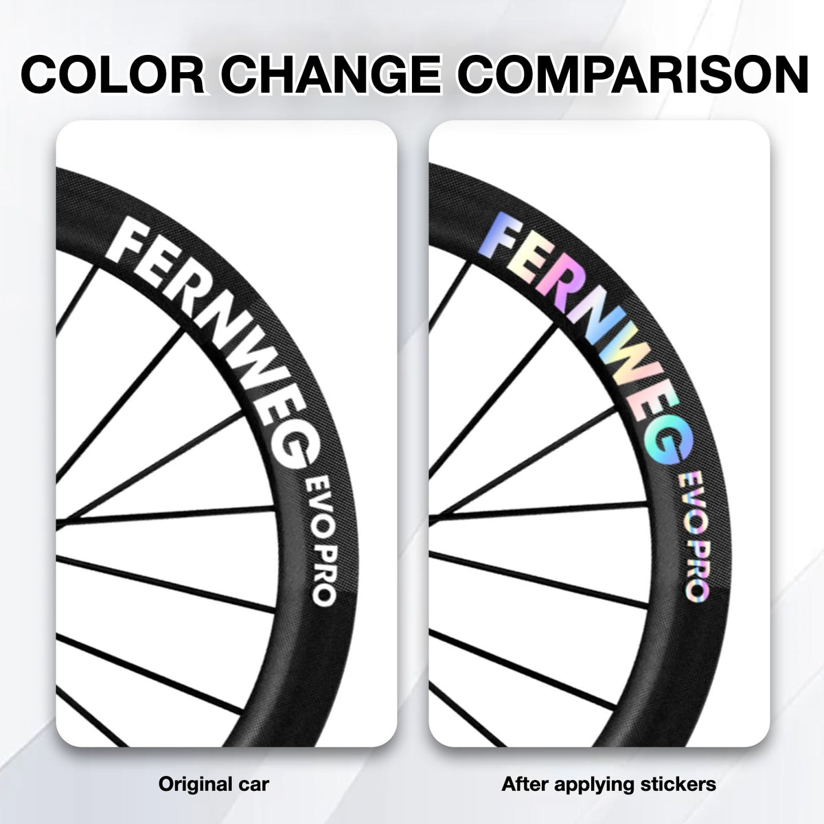 Lightweight Fernweg EVO Pro 63 Wheel Decal Sticker Kit – Logo Cover & Color Change