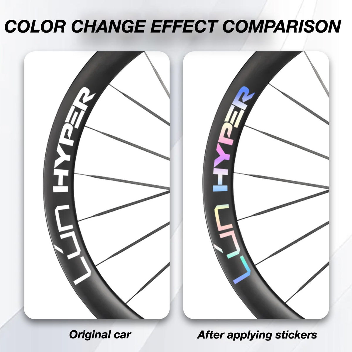 Autocollants Logo Infinity pour Roues Lún HYPER 5 D50 Gen 5 | Stickers Jante Étanche (Jeu Complet pour Deux Roues + Stickers de Rechange Inclus)