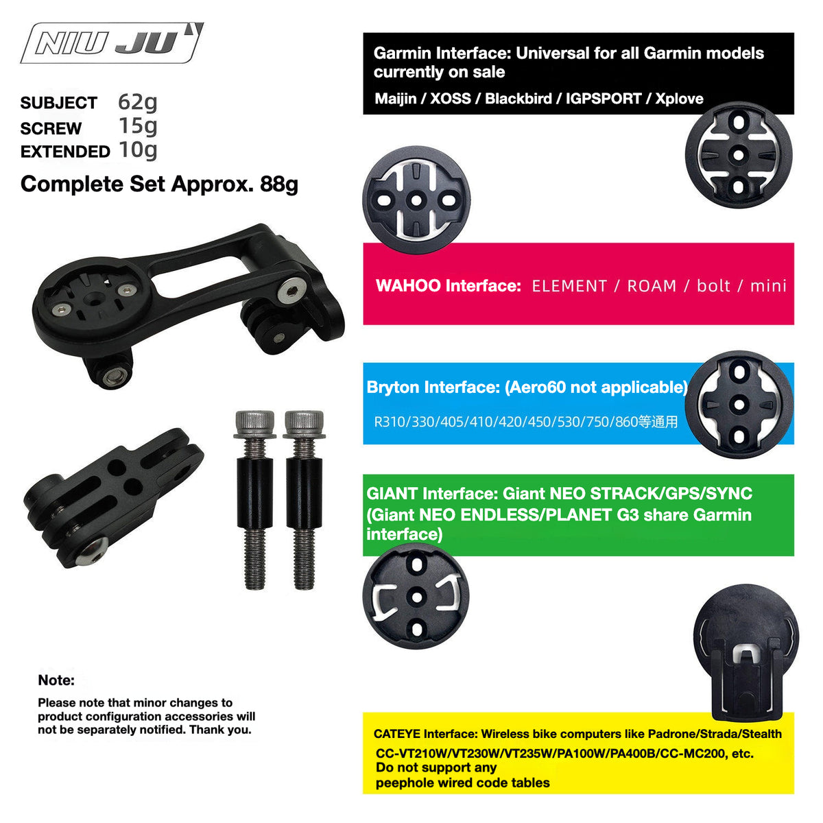 Adjustable Bike Computer Mount for Garmin & Wahoo | Dual GoPro Camera & Bike Light Mount