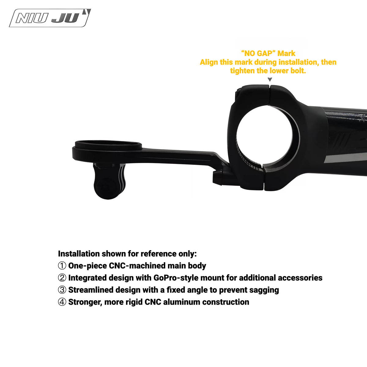 NIUJU Computer Mount for FSA NS ACR ST-OS-160 Stem | Garmin Edge 1050 Extended Mount